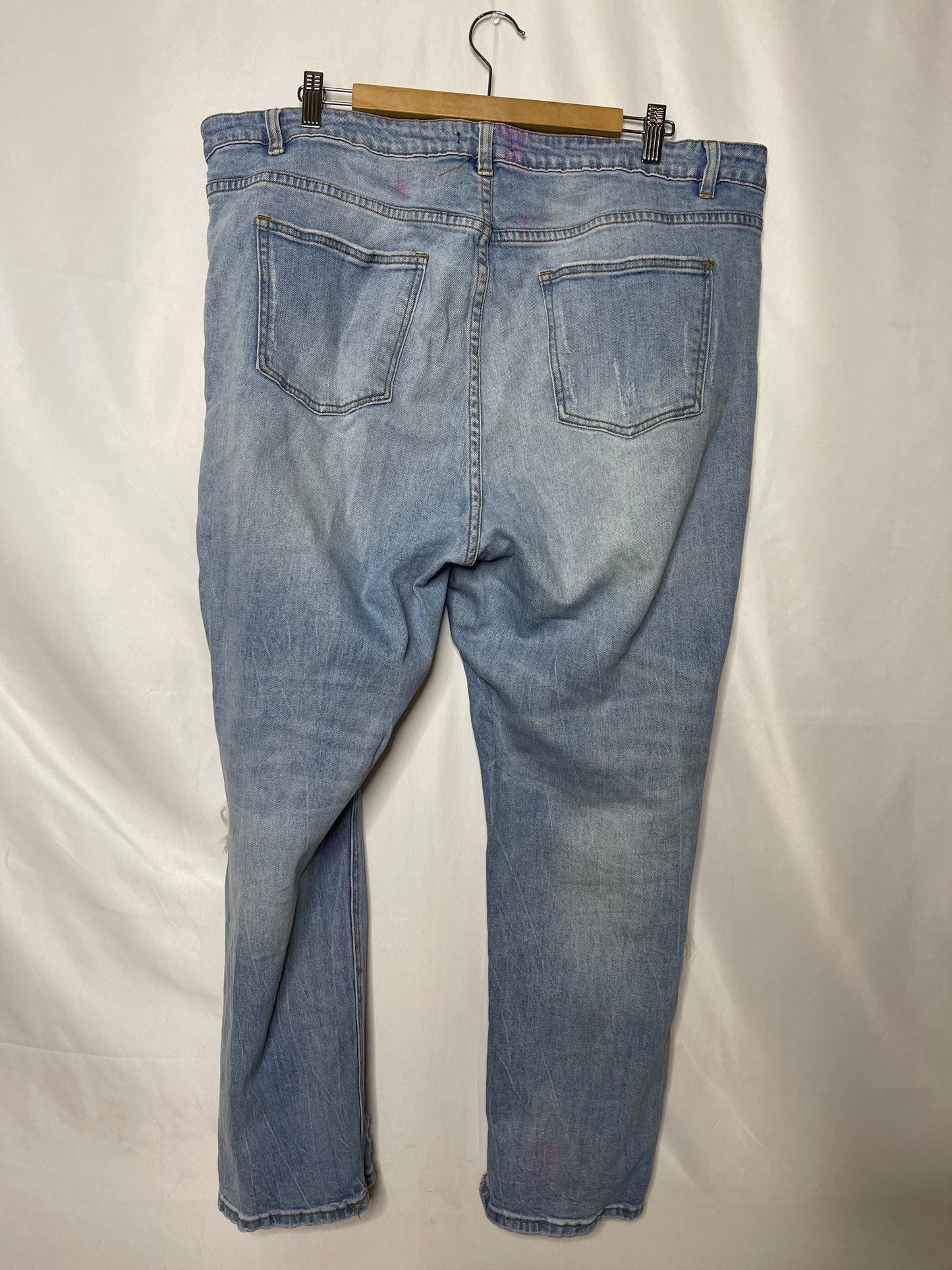 18 Light wash distressed loose fit  jeans