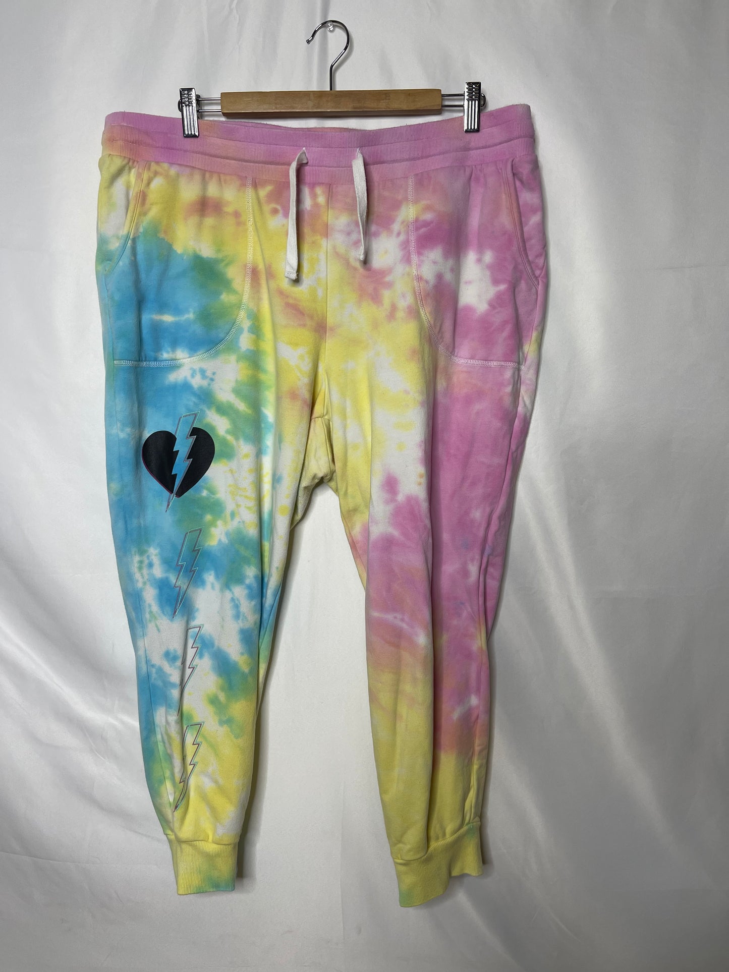 2x Love Sick Rainbow tie-dyed sweatpants