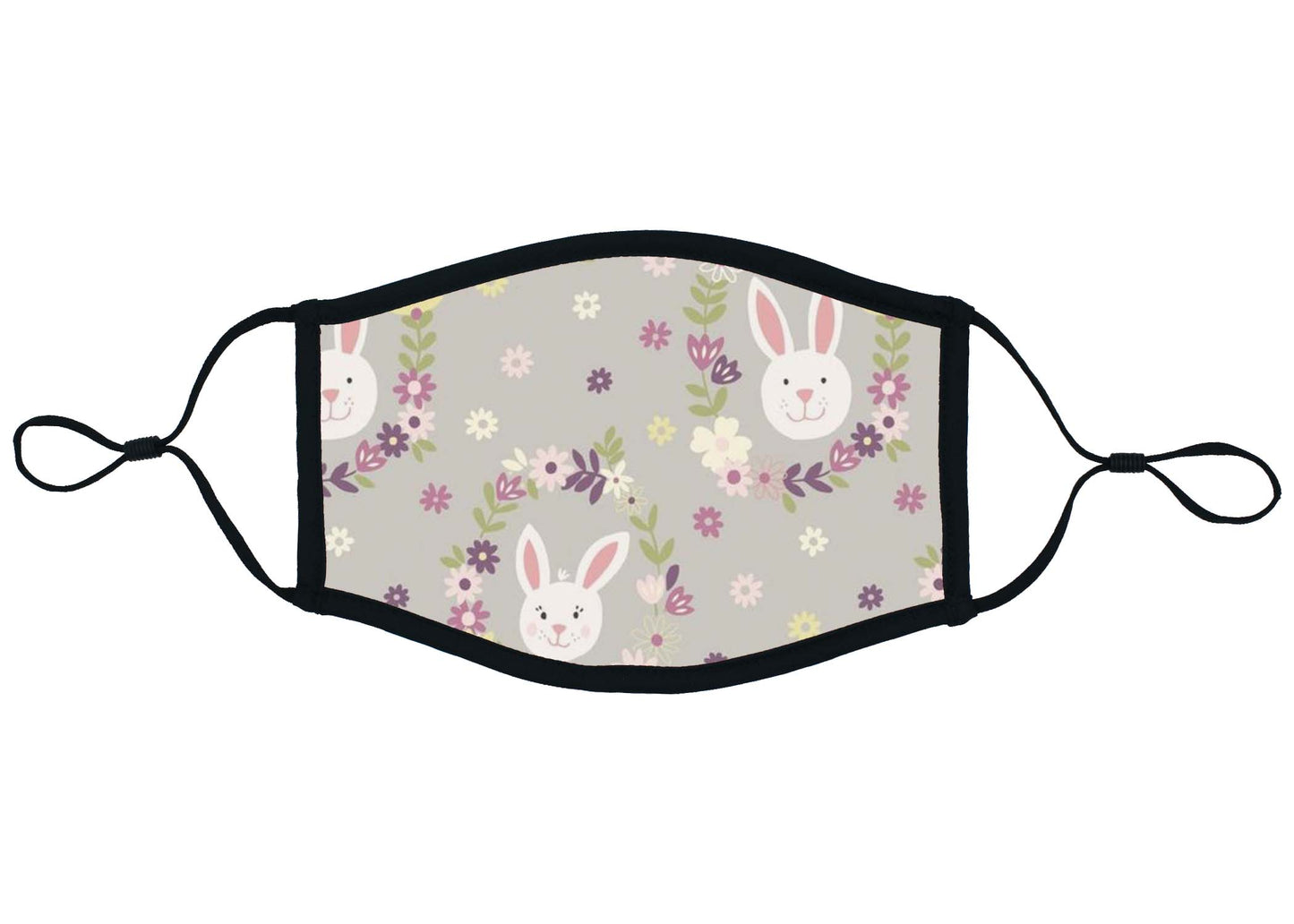 Grey Easter Bunny Face Mask