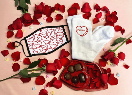ZADDY Valentine's Day Mask and Socks Set