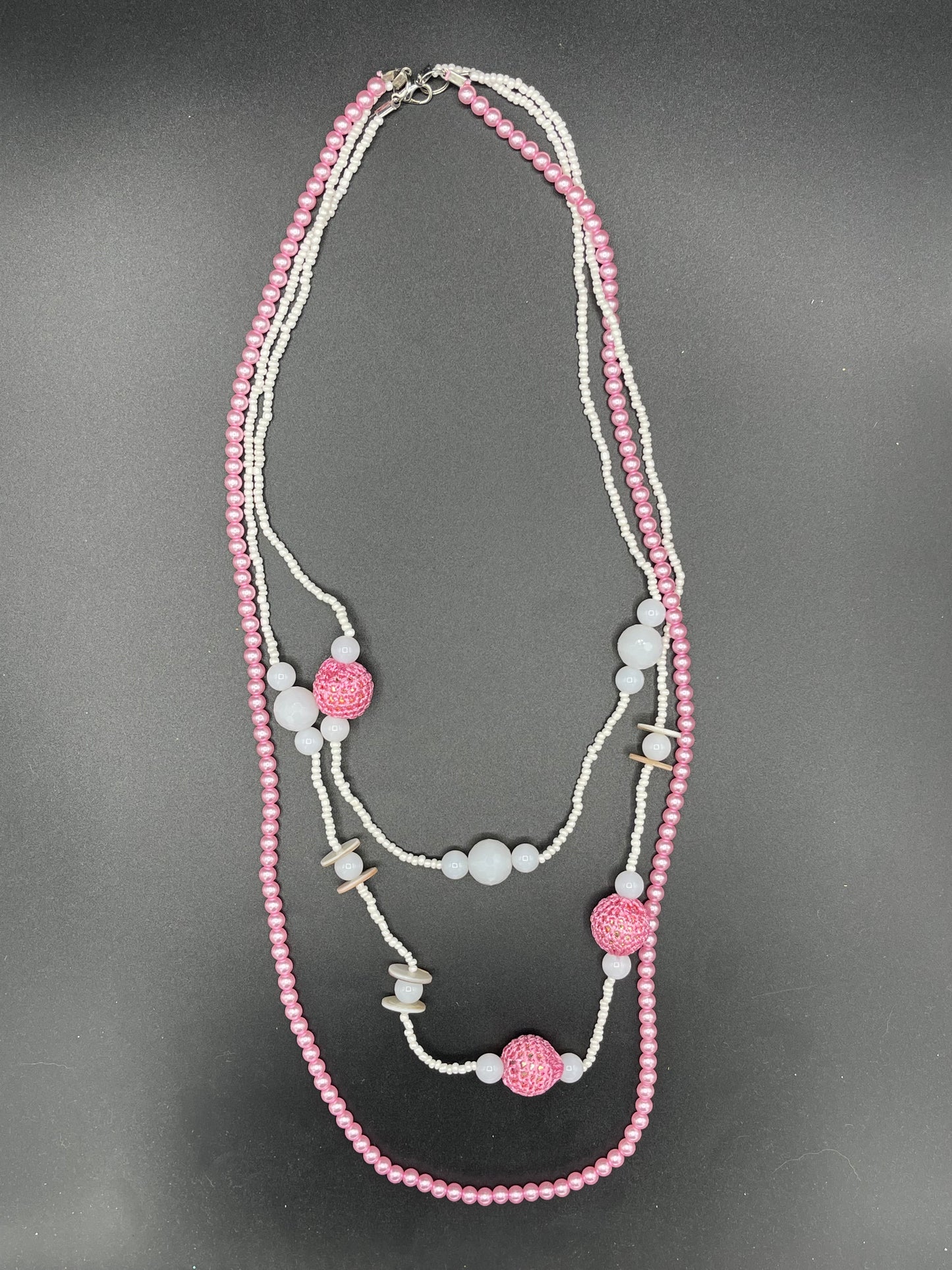 "Simply Pink and White" Necklace