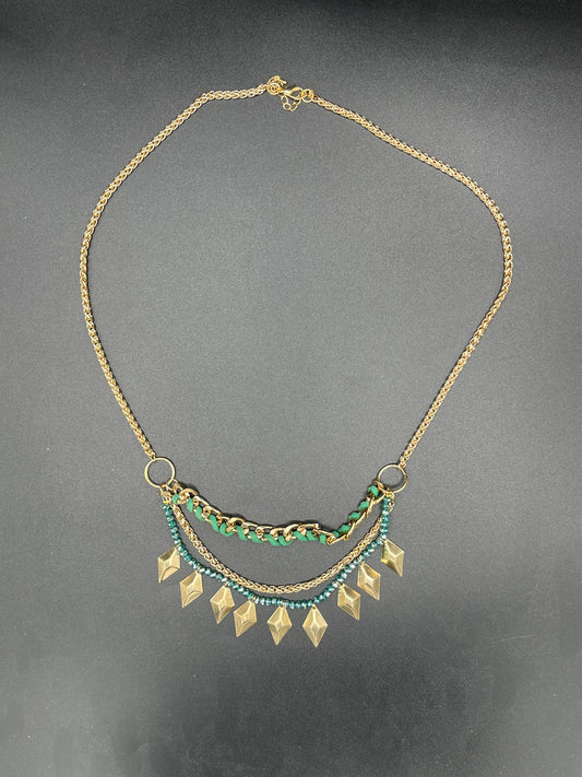"Blue, Green, Gold" Necklace