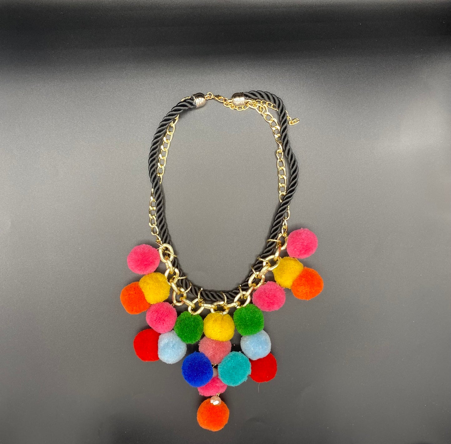 "Rainbow Pompoms" Necklace