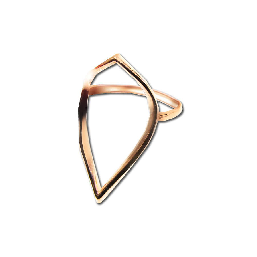 Open Teardrop Cut-Out Plus Size Rose Gold Ring
