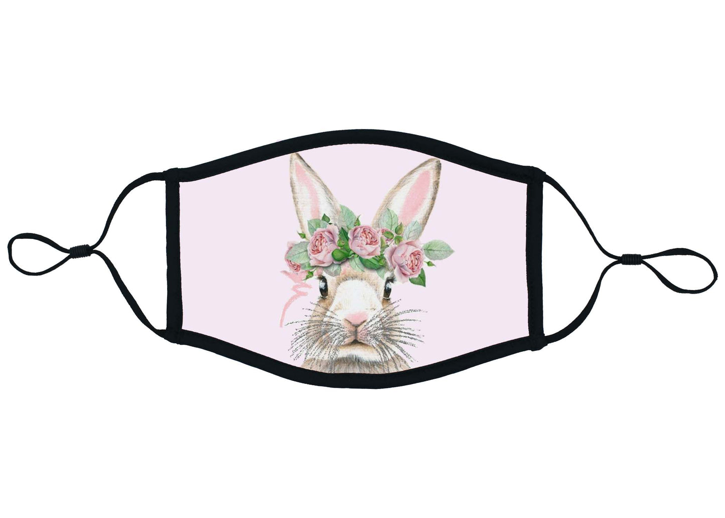 Flower Crown Easter Bunny Face Mask
